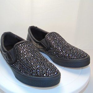 Layla Joy Black Sparkling Slip On Flats Size 6 M